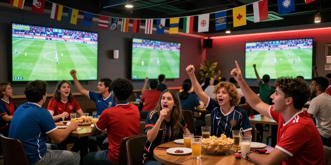 Pengalaman nonton live streaming bola dengan fans antusias di pesta nonton bersama.