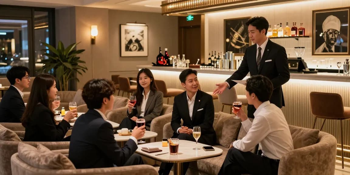 강남 쩜오에서 편안한 분위기 속에 즐거운 대화를 나누는 모습