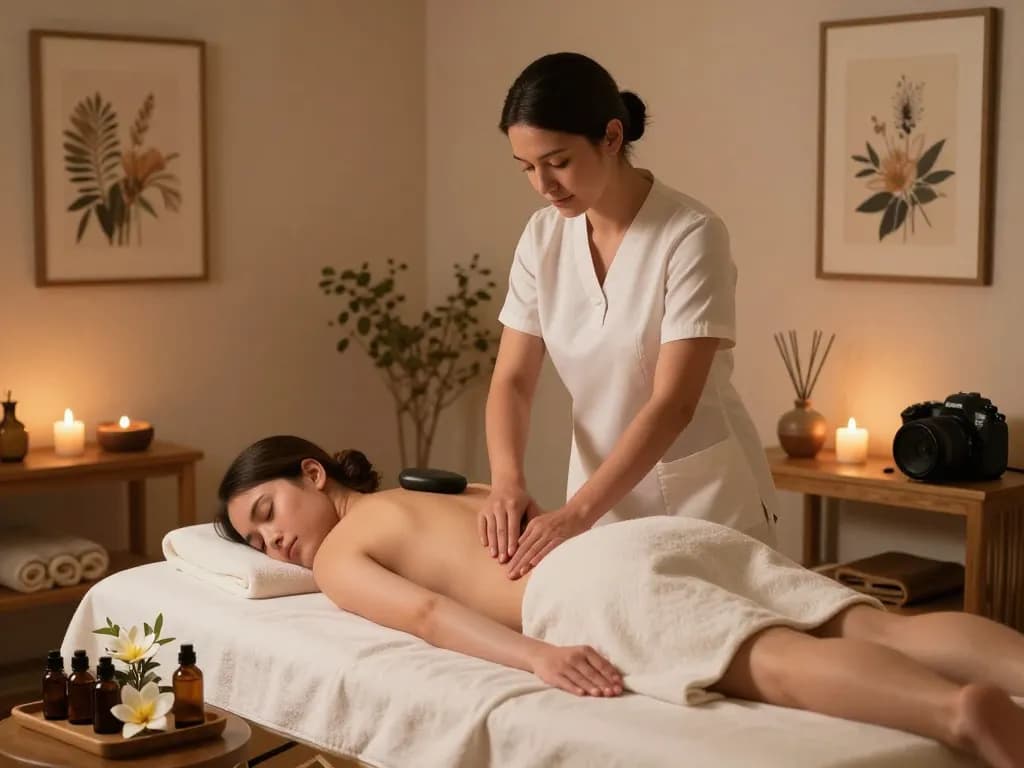 Relaxing 스웨디시 massage therapy session in a tranquil spa environment with soothing ambiance.