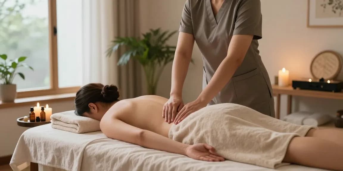 Experience a calm atmosphere during a 스웨디시 massage therapy session in a spa setting.