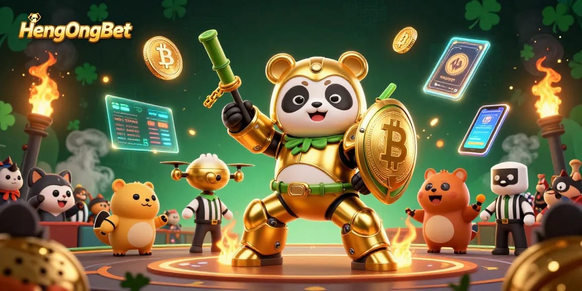 Engage with HengOngBet's immersive casino experience through a vibrant 3D gaming scene.