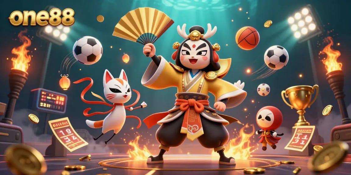 Experience thrilling sports betting with one88 as kabuki warriors and dynamic elements collide.