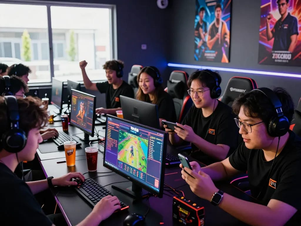 Engaging players enjoying 789club online gaming experience with energetic atmosphere and modern setup.