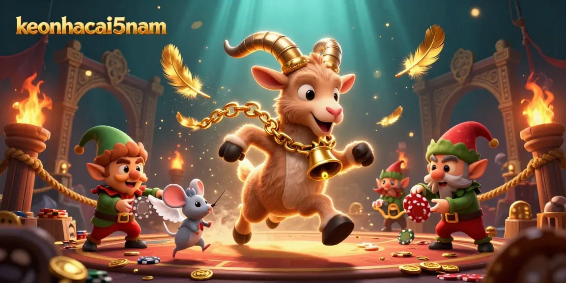 Experience thrilling action at keonhacai5nam with cartoon characters in vibrant casino chaos.