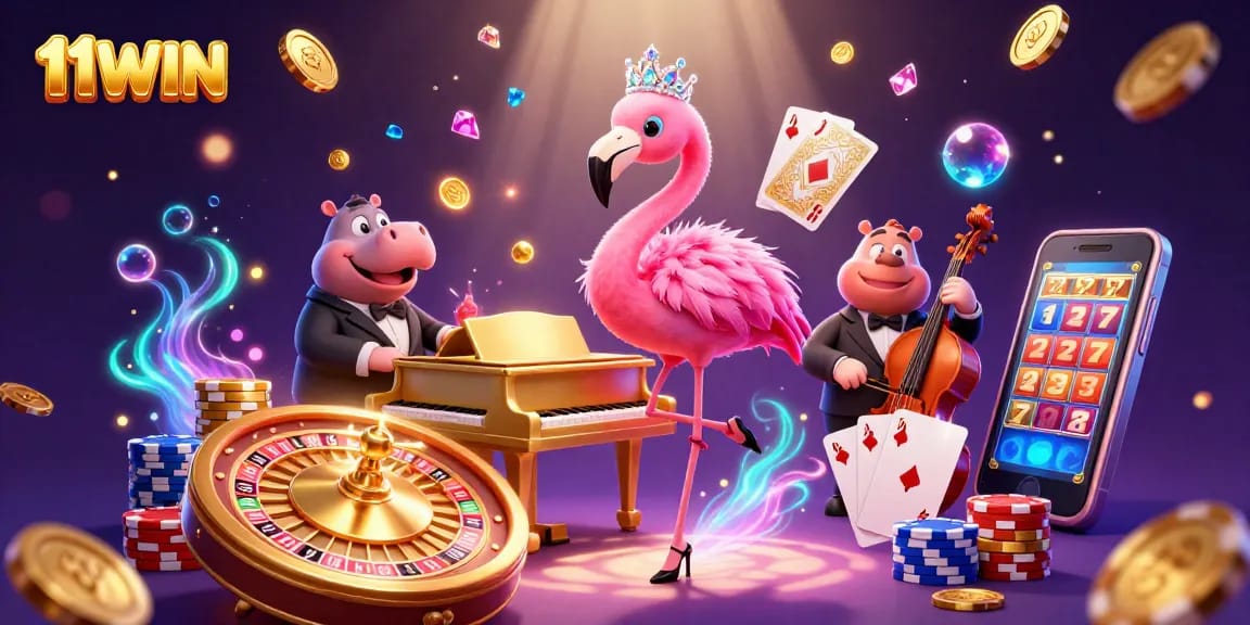Experience thrilling gameplay at 11WIN with a vibrant casino scene filled with excitement.