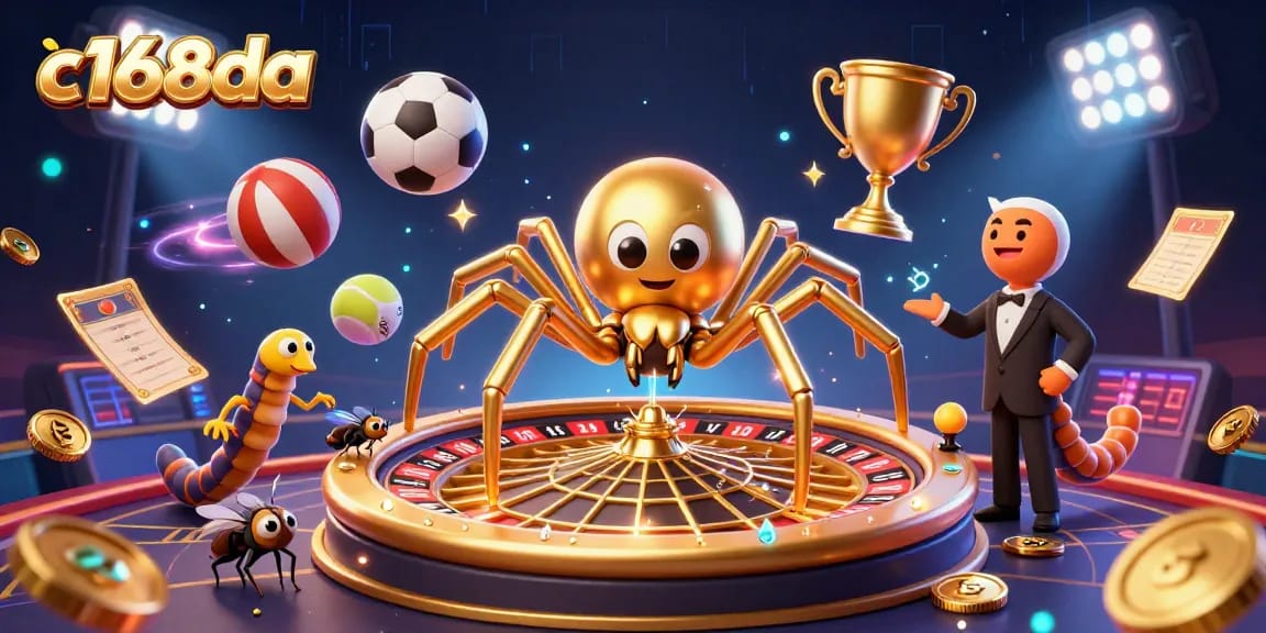 Engage in thrilling bets at c168da with a golden spider roulette scene capturing the excitement of play.