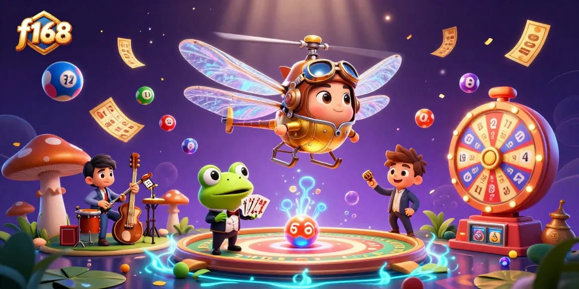 Engage with f168's exciting slot game features amidst a vibrant casino scene filled with action.