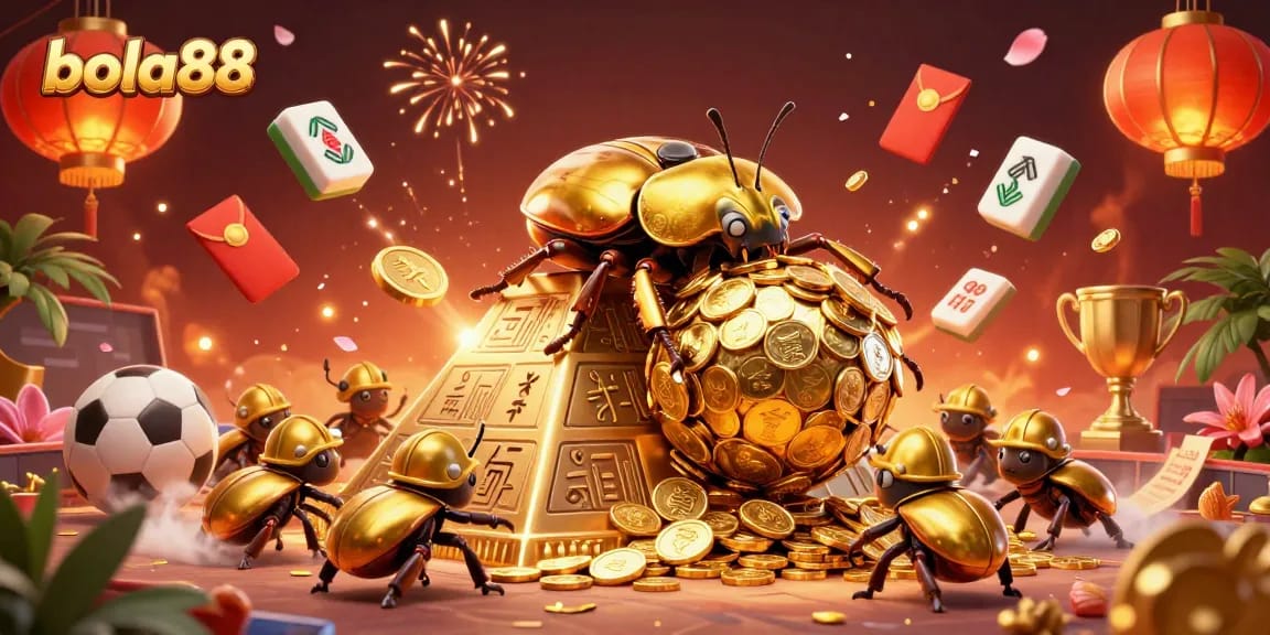 Bola88 sports betting scene with dynamic casino elements, showcasing energetic gameplay.