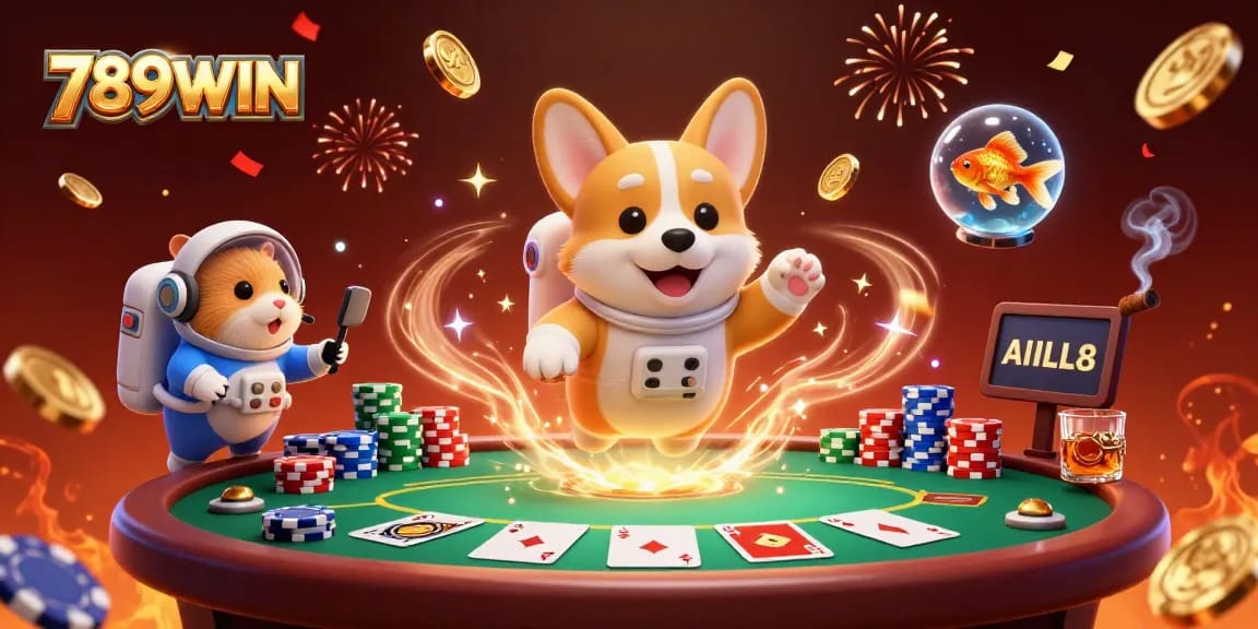 Experience thrilling gameplay at 789WIN with vibrant 3D casino characters in zero gravity.