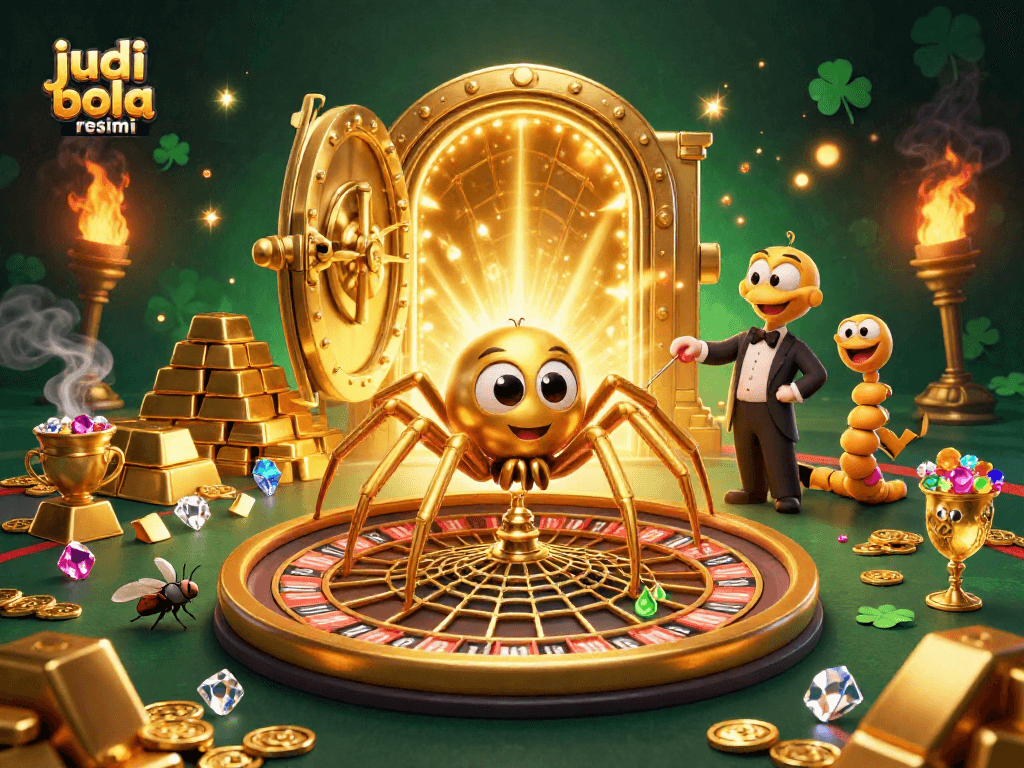 Experience thrilling bets with judi bola resmi in this dynamic 3D gambling illustration.