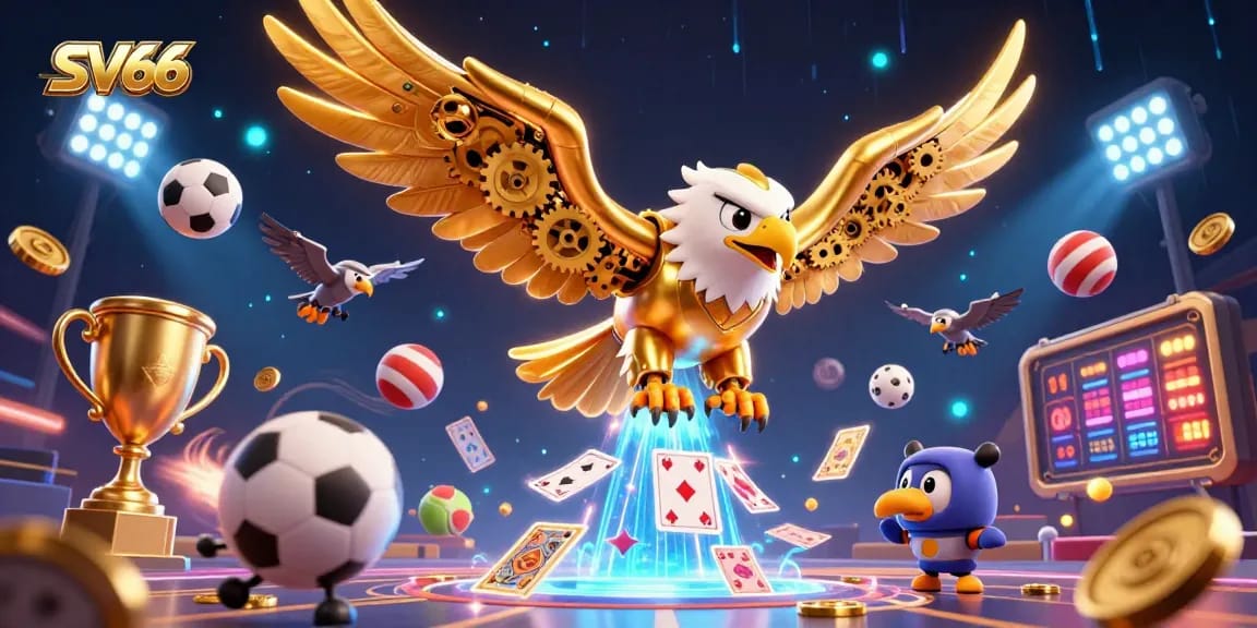 Experience thrilling wins at SV66 with engaging sports betting action amidst vibrant casino visuals.