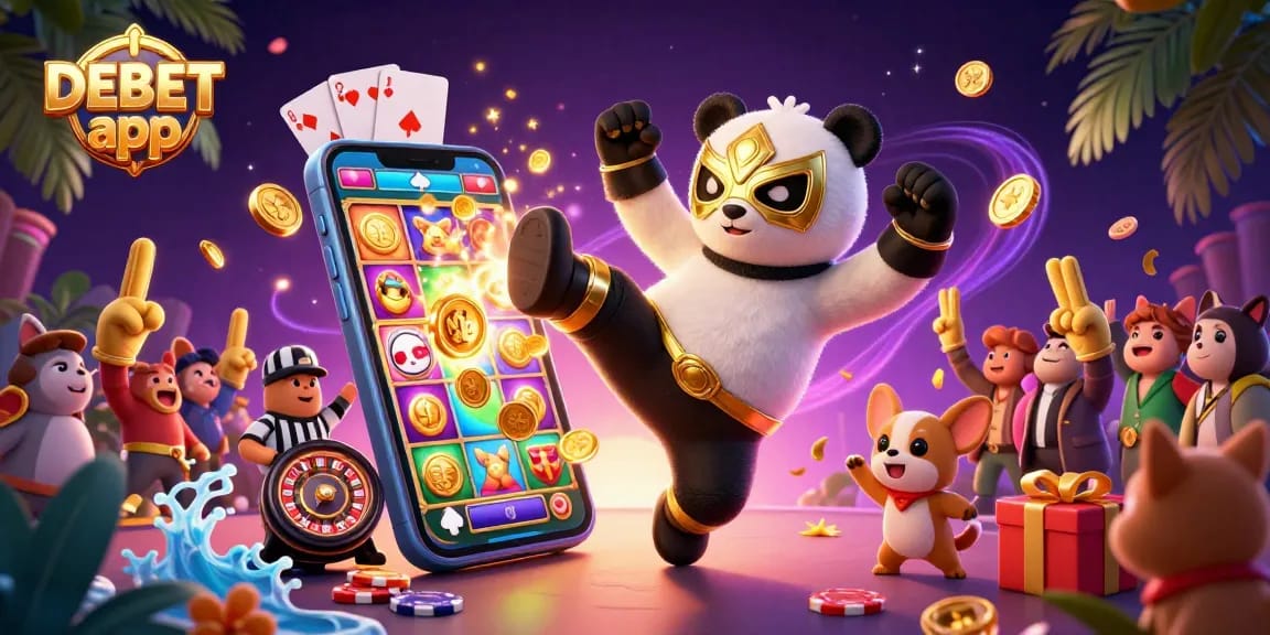 Experience exciting gameplay with the DEBET app in this vibrant casino scene full of action.