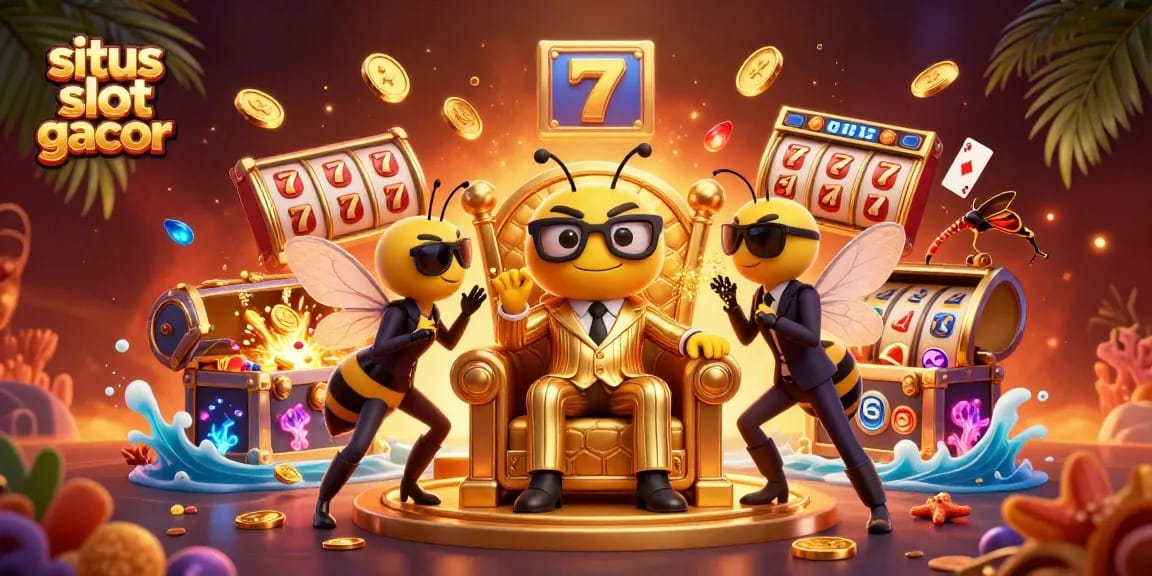Experience winning at situs slot gacor with a vibrant gaming scene showcasing colorful slot elements and dynamic characters.