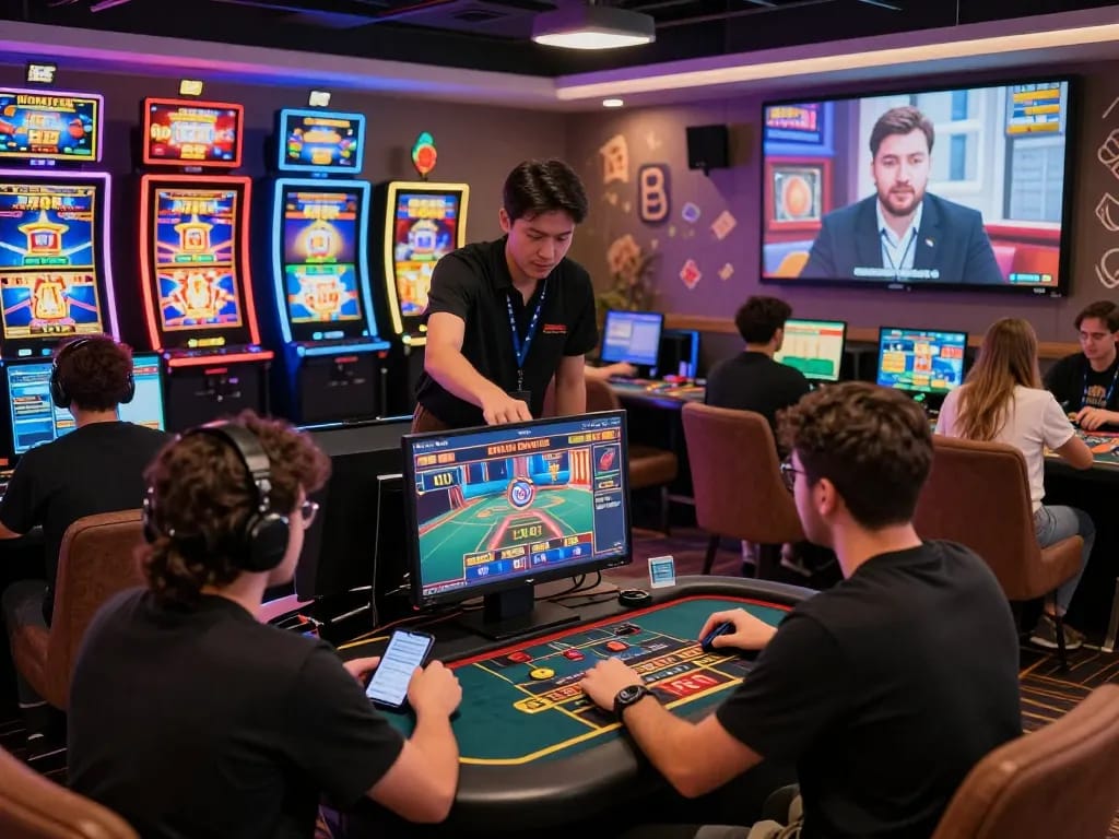 Players enjoying K88 live casino experience with engaging dealer and vibrant gaming atmosphere.