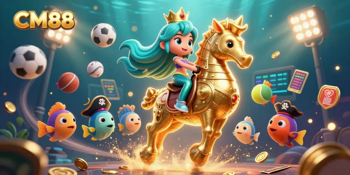 Experience exciting gameplay at CM88 with dynamic sports-themed elements and vibrant characters