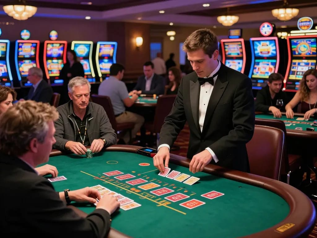 Players enjoying blackjack at UU88 casino, showcasing a lively gaming experience.