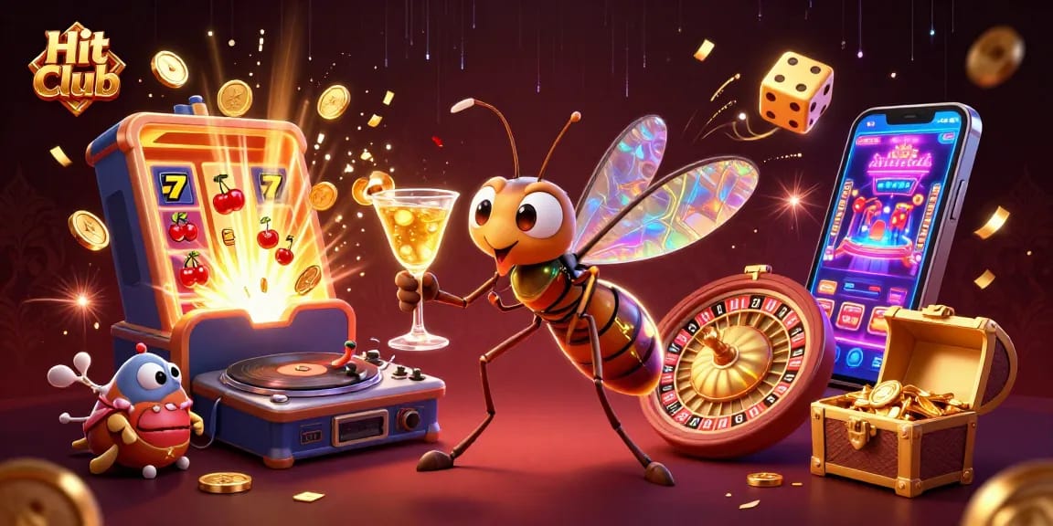 Experience thrilling gaming at Hit Club with vibrant casino characters and dynamic game elements.