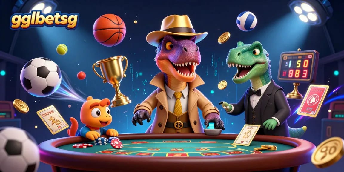 Bet on gglbetsg with a velociraptor card counter and thrilling sports betting elements.