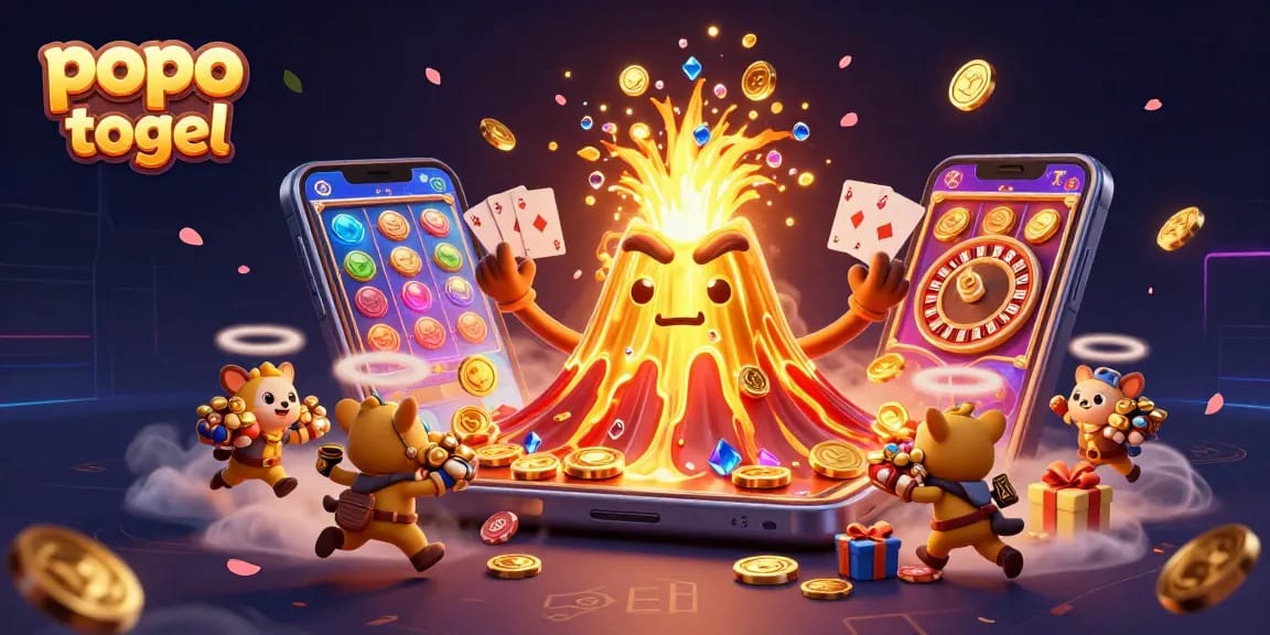 Experience thrilling slot adventures with popo togel in a dynamic 3D casino illustration
