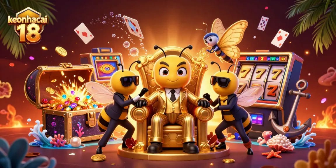 Engage in thrilling gameplay at keonhacai 18 with vibrant casino elements and animated characters.