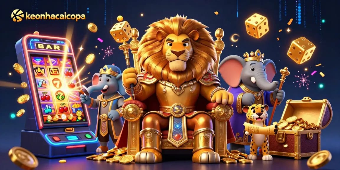 Experience thrilling action with keonhacaicopa's vibrant 3D casino scene featuring legendary characters and jackpot excitement.
