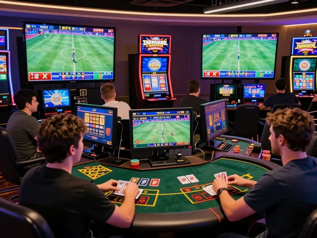 Exciting RR88 online gaming environment with diverse players enjoying various casino games and sports betting.