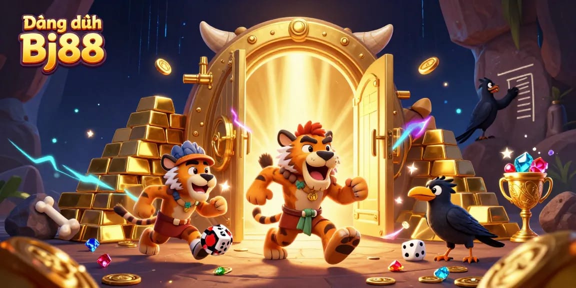 Register and win big with Đăng ký Bj88 featuring exciting gambling characters and treasures.
