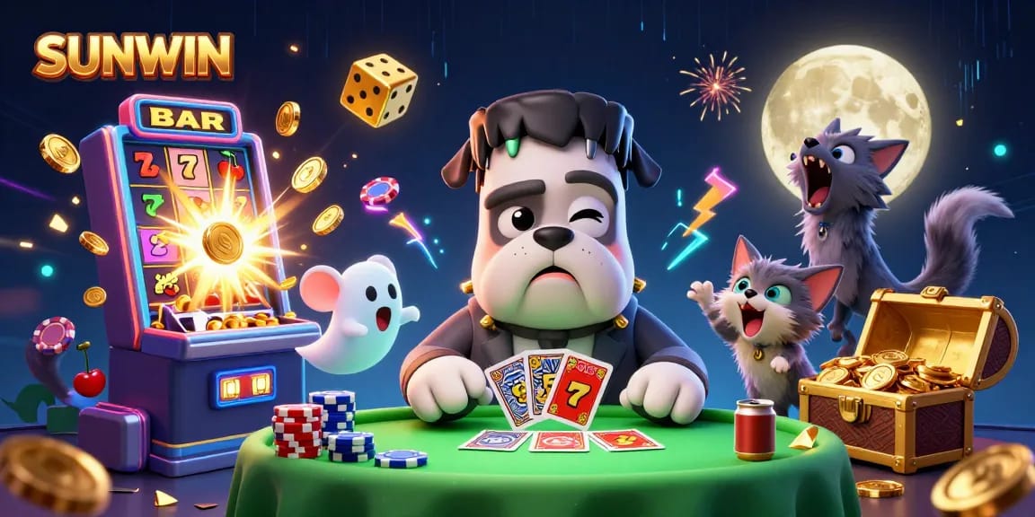 SUNWIN features colorful characters dealing cards, immersing players in a fun online casino atmosphere.