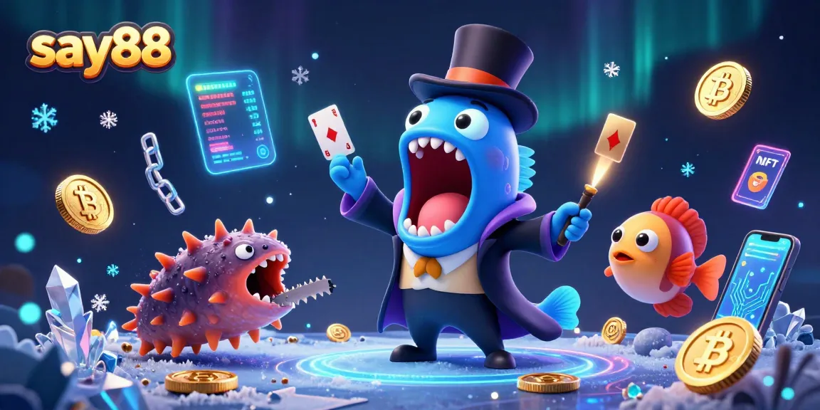 Experience the thrill of winning at say88 with vibrant casino elements and characters in a captivating 3D scene.