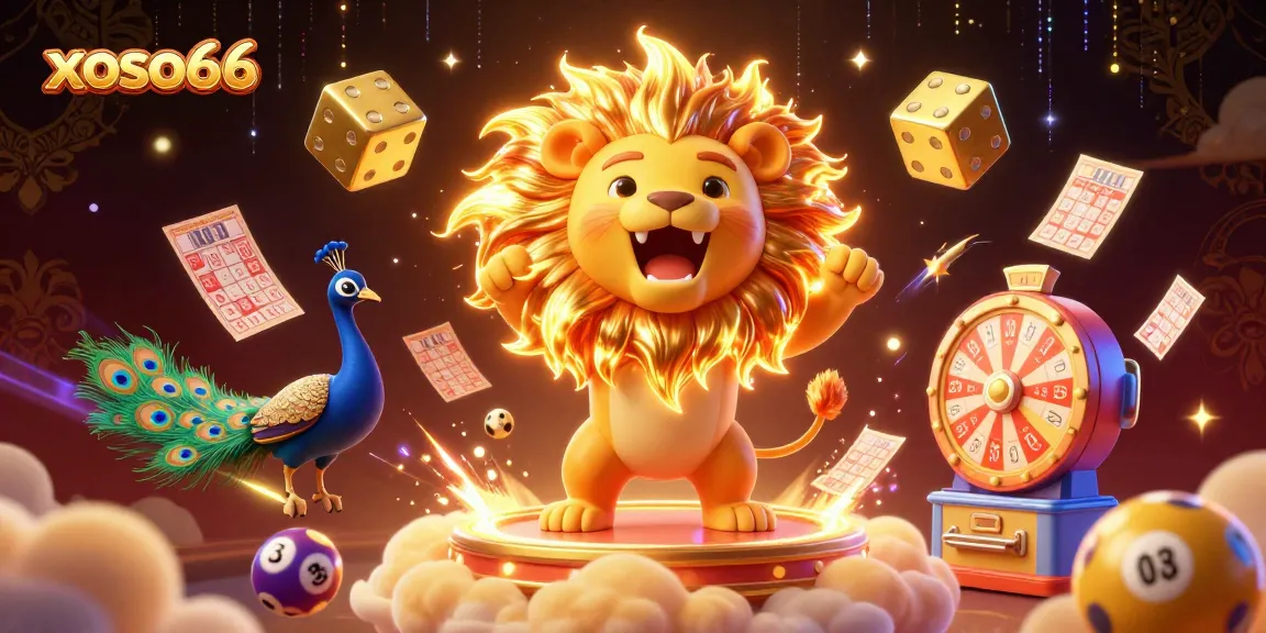 Experience the excitement of lottery gaming with xoso66 in this vibrant 3D digital illustration.