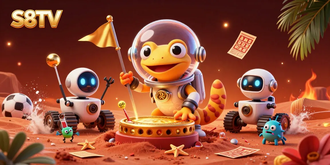 Experience the thrilling world of sports betting with S8TV's vibrant Martian illustration showcasing a casino adventure.