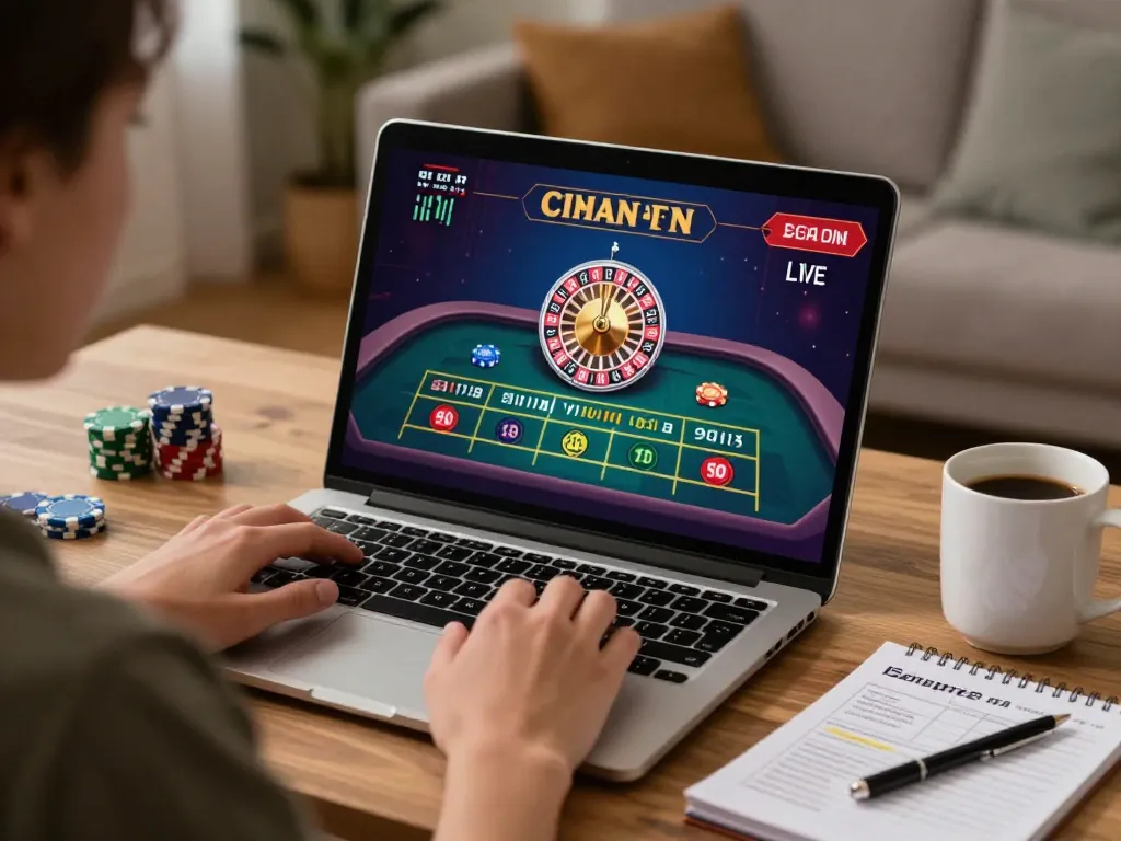Experience thrilling gameplay at 99wincasino with live roulette action on a laptop