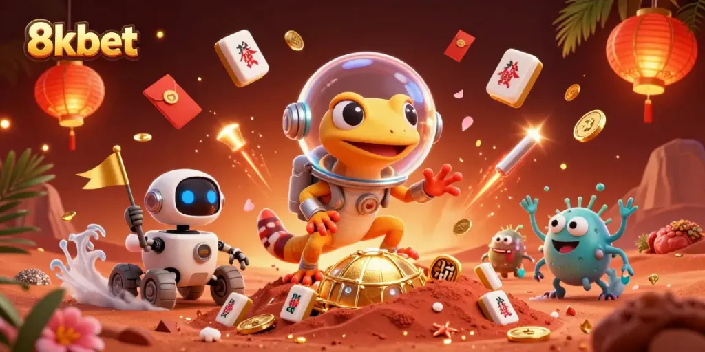 Experience thrilling gameplay at 8xbet with vibrant casino themes and engaging characters.