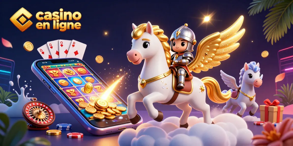 Jouez à des jeux excitants sur un casino en ligne avec un cheval céleste et un chevalier.