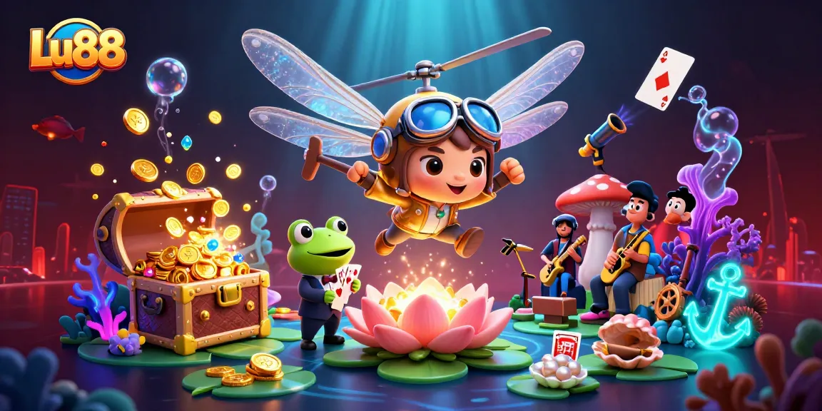 Experience thrilling gameplay and captivating rewards at Lu88's vibrant underwater casino scene.