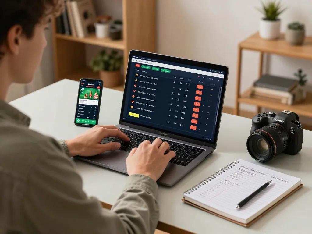 Engaging player using 789bet for online sports betting, showcasing live odds and strategic notes.