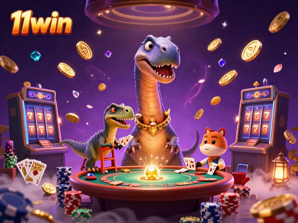Experience thrilling gameplay with 11win featuring a vibrant casino scene with dynamic characters and elements.