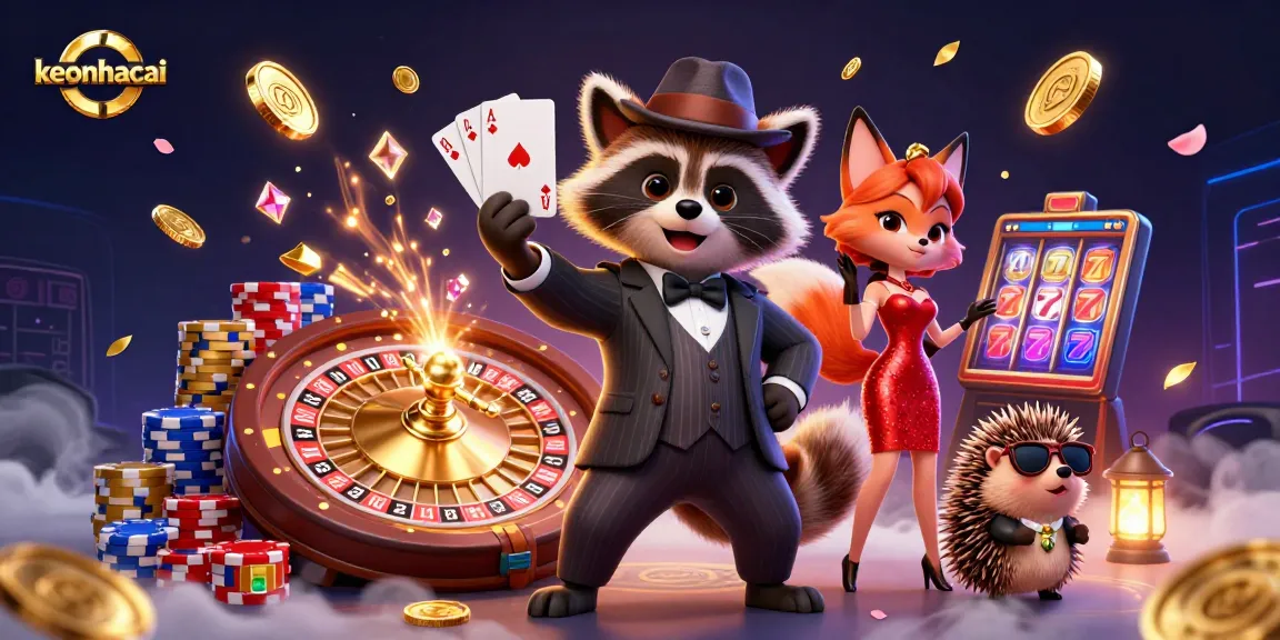 Take a winning hand with keonhacai's royal flush in this vibrant casino scene.
