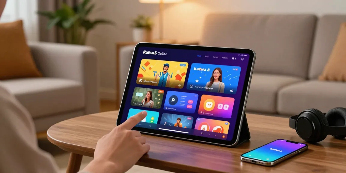 Interaksi pengguna dengan fitur digital interaktif di Katsu5 Online dalam suasana nyaman.