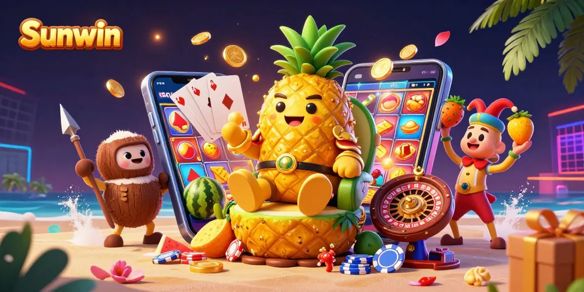 Experience thrilling gameplay at Sunwin as the vibrant pineapple king oversees spectacular casino action.