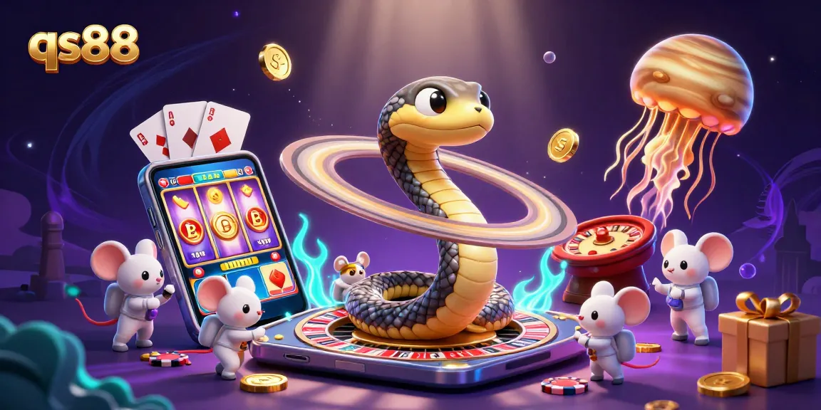 Experience thrilling bets in qs88 casino's vibrant 3D universe filled with cosmic characters and games.