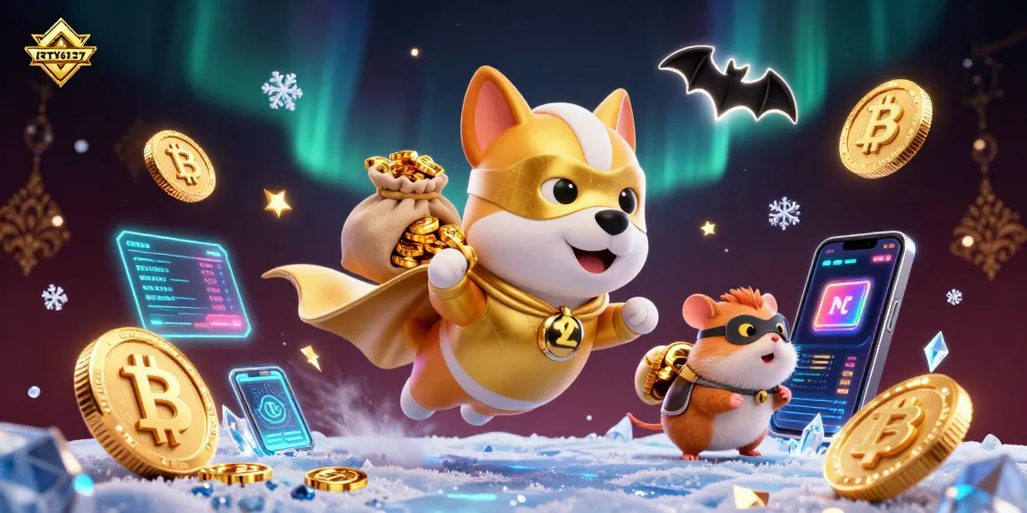 BTY6137 showcases a superhero dog and hamster in a casino-themed 3D illustration filled with crypto coins.
