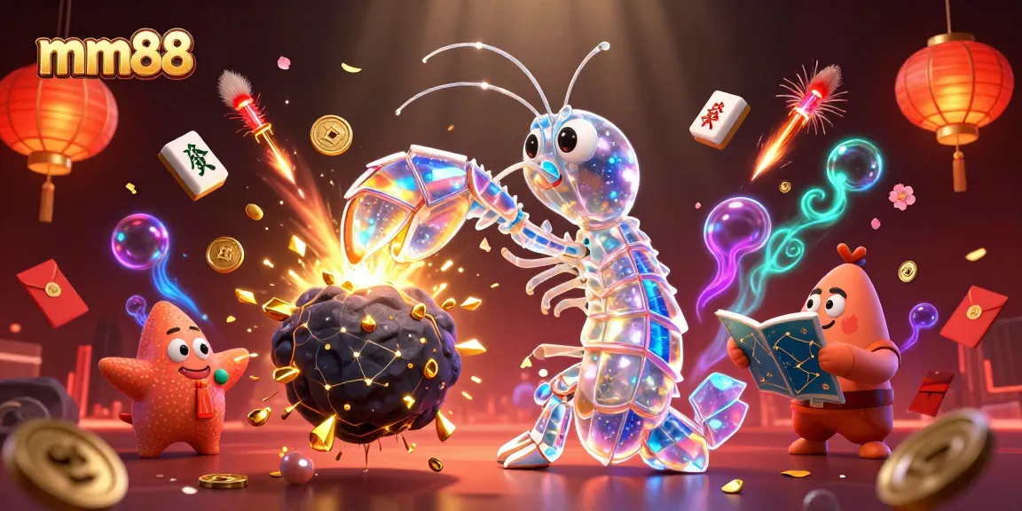 Experience the excitement of mm88 with a dynamic underwater casino scene featuring unique characters and game elements.