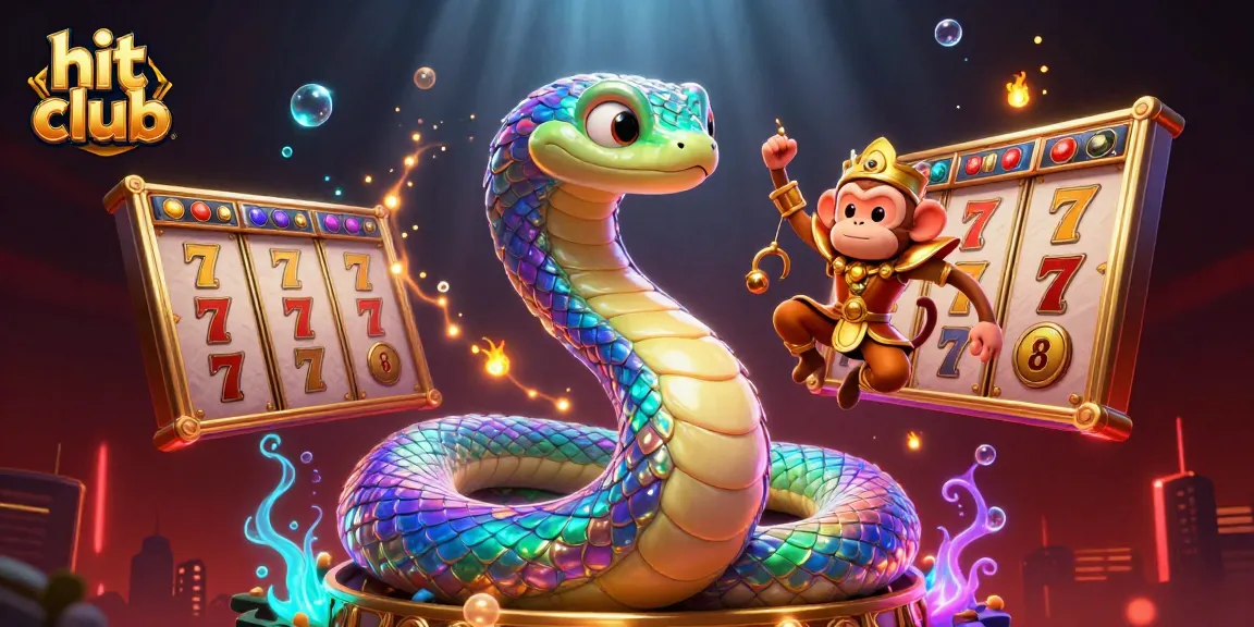 Engage with hit club in a vibrant 3D scene filled with slot reels and dancing fireflies, captivating gamblers.