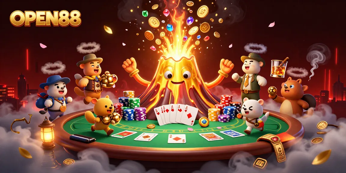 Witness the OPEN88 volcano erupting treasure, inviting you to win big at the casino.