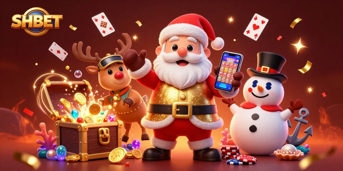 Experience the excitement of SHBET casino with Santa and friends celebrating big wins!