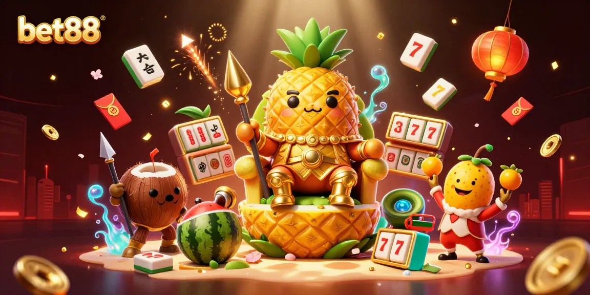 Experience thrilling moments at bet88 with a vibrant 3D beach casino scene featuring engaging characters and festive elements.