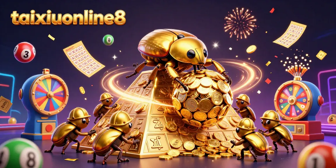 Engage with taixiuonline8's vibrant casino atmosphere, filled with gold coins and lottery excitement.