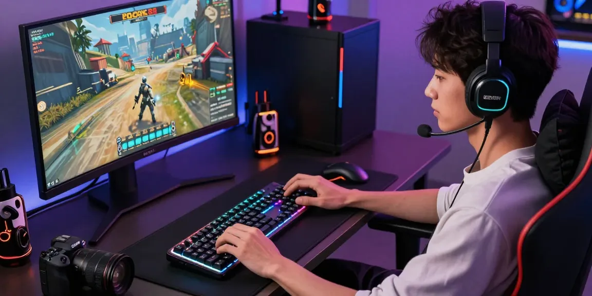 ROKOK88 rtp wireless keyboard and headset used in a modern gaming workspace, showcasing comfort and immersion.