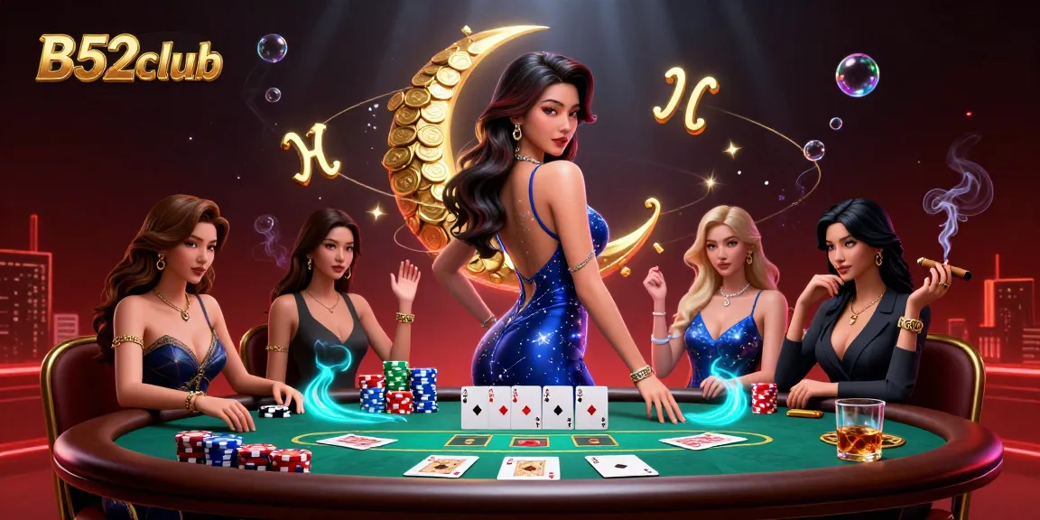 Engage with thrilling gameplay at B52club featuring a dynamic casino scene with vibrant characters and elements.